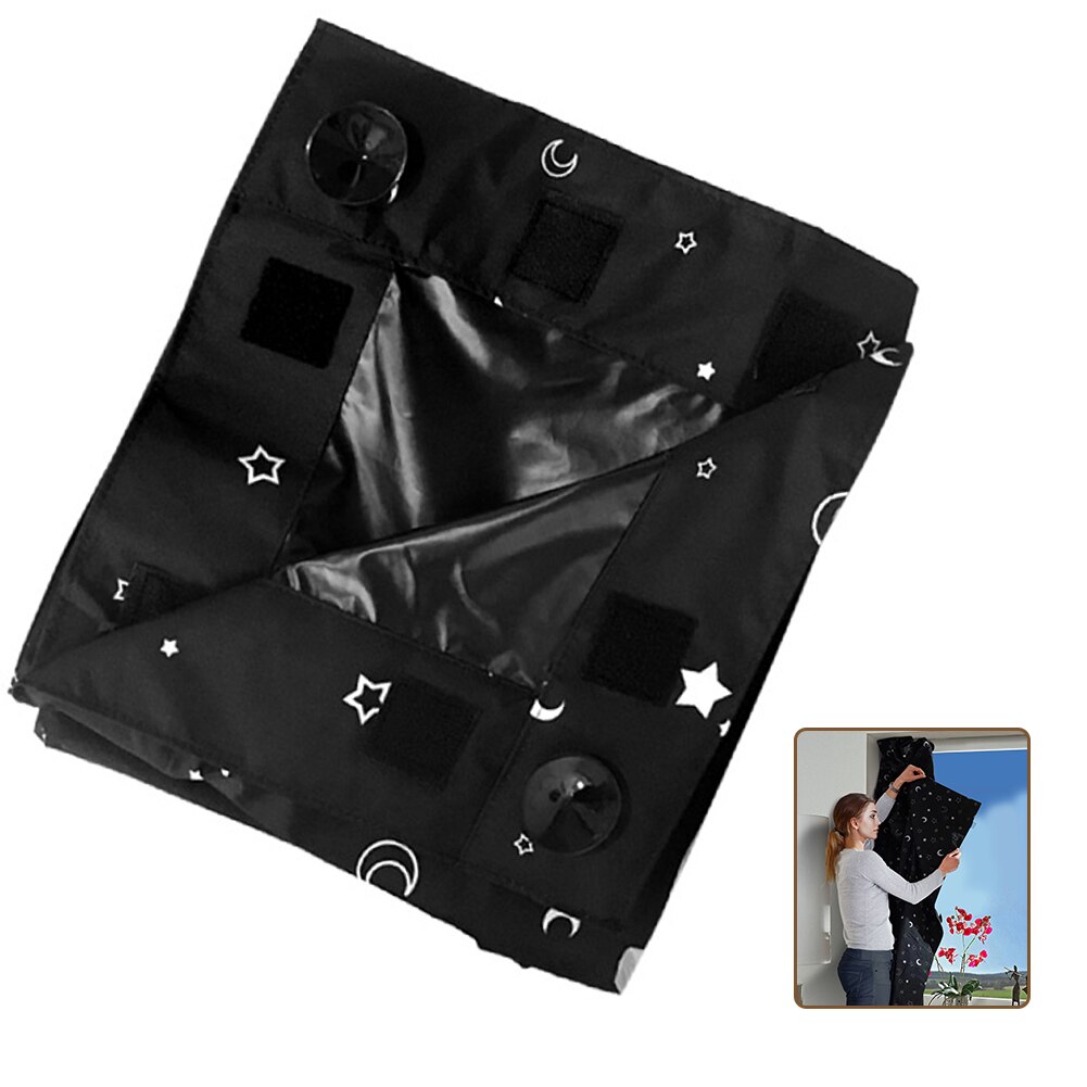 Easy Install Polyester Home Window Outdoor Camping Sun Shade Portable With Suction Cups Printed Blackout Blind Hiking Rectangle