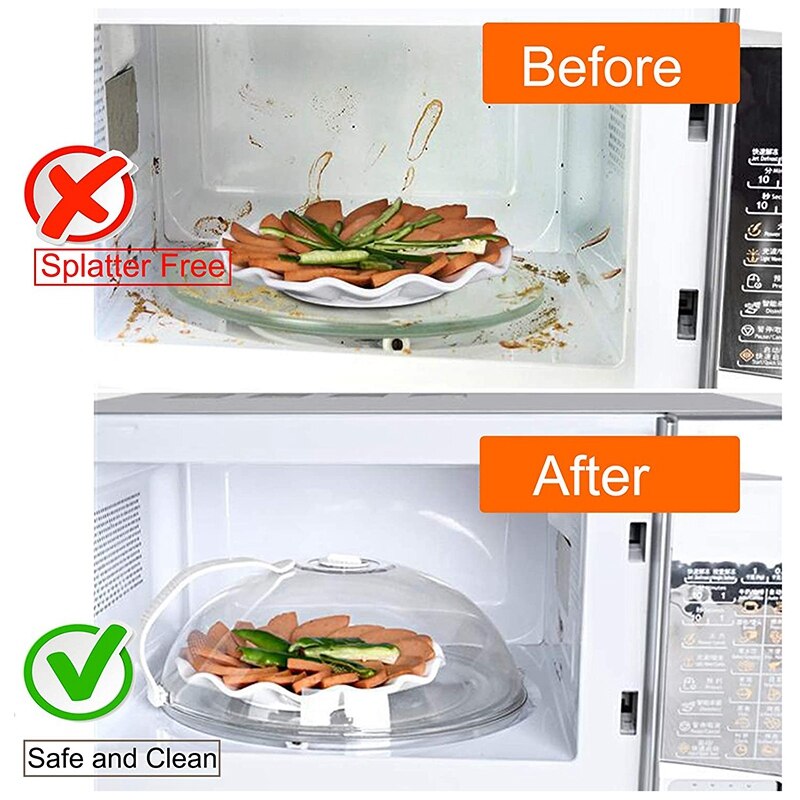 Microwave Splatter Cover-2 Pack, Microwave Cover For Foods, Microwave Plate Cover Guard Lid With Adjustable Steam Vents