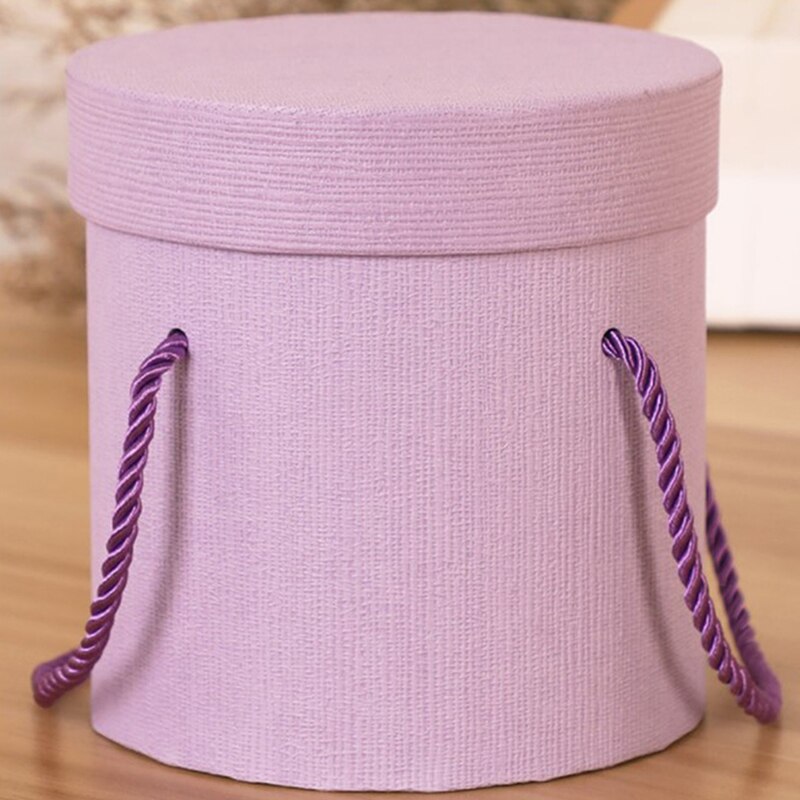 Ronde Bloem Papier Dozen Deksel Knuffel Bloemist Flower Box Candy Bar Houd De Emmer Geschenkverpakkingen Party Huwelijkscadeau opbergdoos: Paars