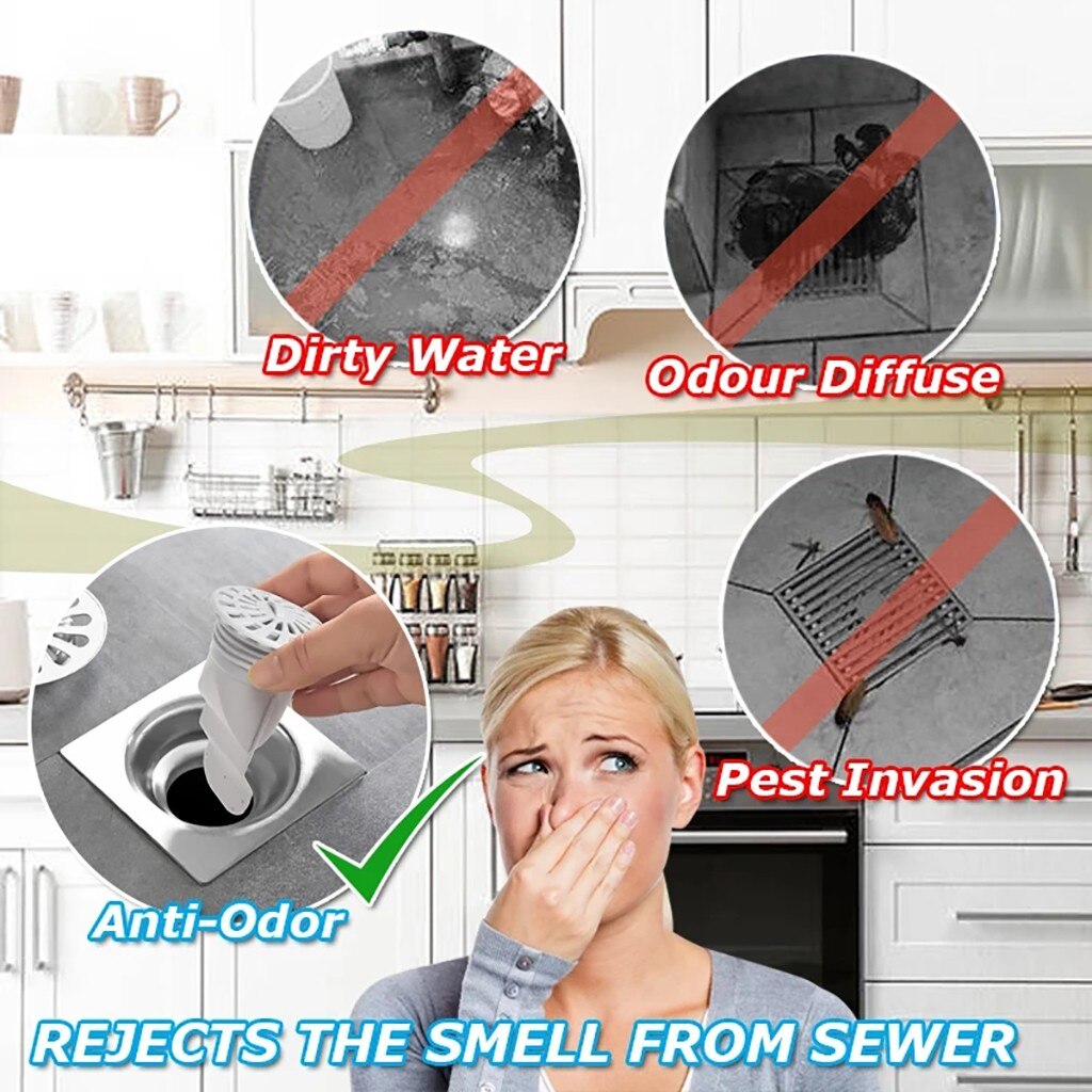 Siphon de vidange anti-odeur pour sol de douche, couvercle d'évier, filtre de vidange d'eau de salle de bains, accessoires d'évier de cuisine,