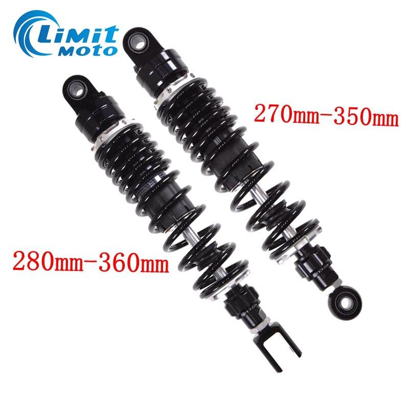Amortiguador de aire trasero ajustable para motocicleta, suspensión trasera para Honda, Yamaha, Kawasaki, Suzuki, color negro, 270mm-360mm, 1 unidad