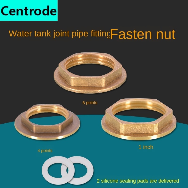 1/2IN 3/4IN 1inch copper outer hexagonal cap back cap flange and ring nut nut lock mother water tank joint fastening accessories