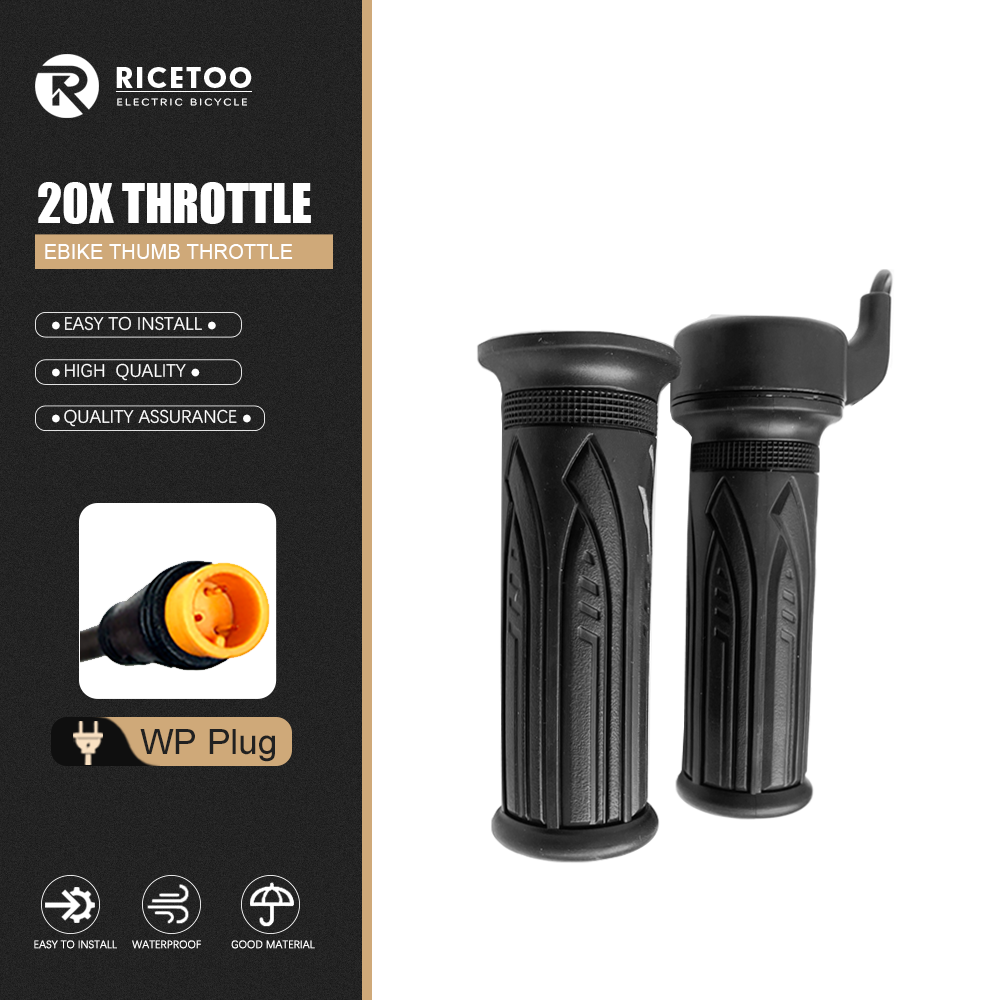 WUXING 20X76X Electric Bicycle Half Twist Throttle 3pin SM Waterproof Plug Connector Electric Scooter: army green