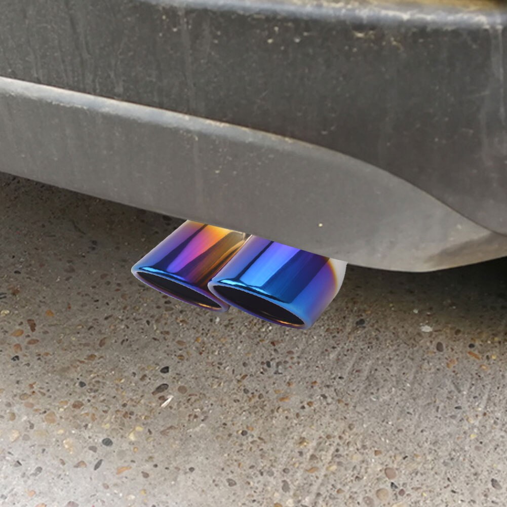 Car Exhaust Pipe Muffler Tail Pipe Outlet Nozzle End Stainless Steel Car Dual Tip Bolt-on Rolled Edge Slant Cut 76mm