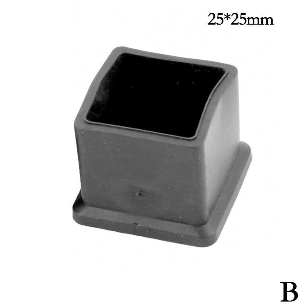 1 Pcs Vierkante Stoel Been Caps Zwart Anti-Slip Stoel Been Meubels Stoel Vloer Tafel Kruk Covers Voeten Cube protectors Been E9L7: B