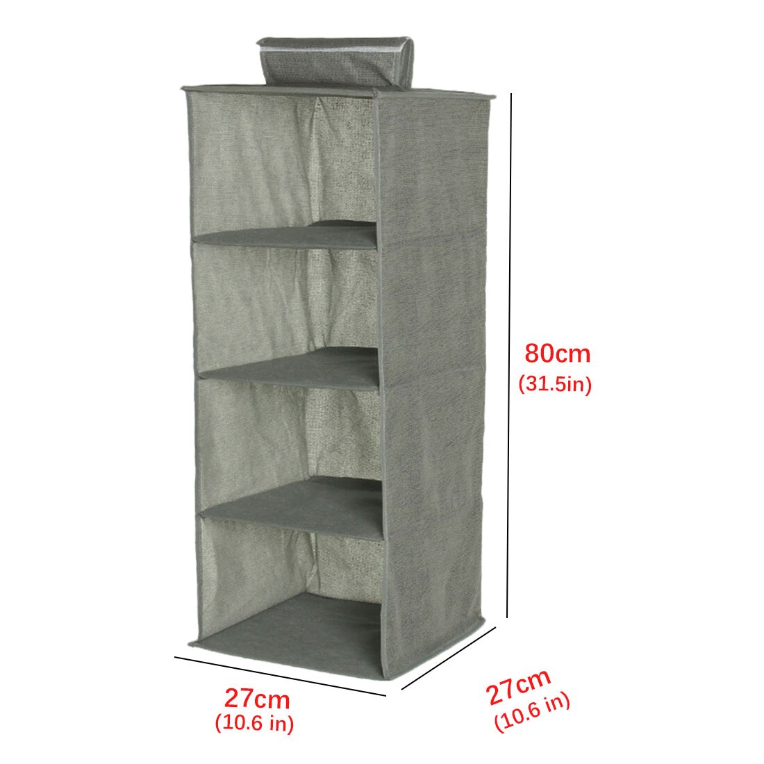 1PCS Wardrobe Hanging Storage Bag Interlayer Drawer Clothes Hangers Holder Portable Organizer Hanging Closet Organizer: 4 layers Gray