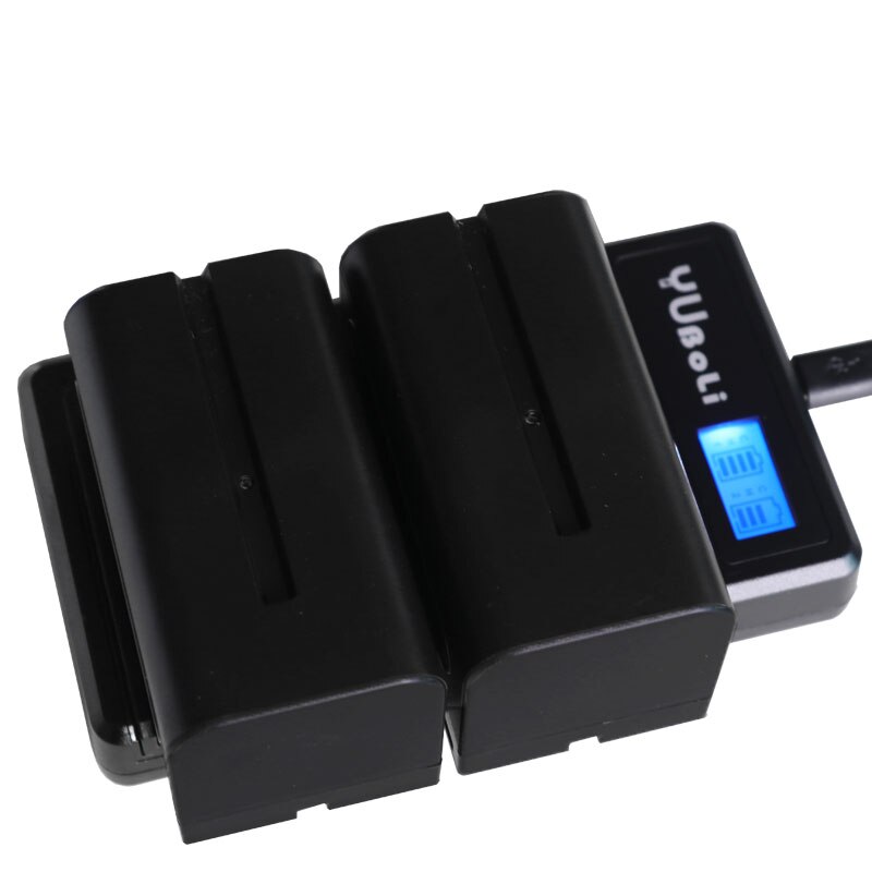 NP-F750 NP-F770 Battery 5200mAh + Dual LCD Charger for Sony Cameras