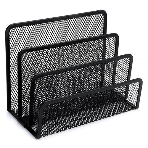 Sort mesh brev sorterer post business dokument bakke skrivebord kontor fil organizer holder