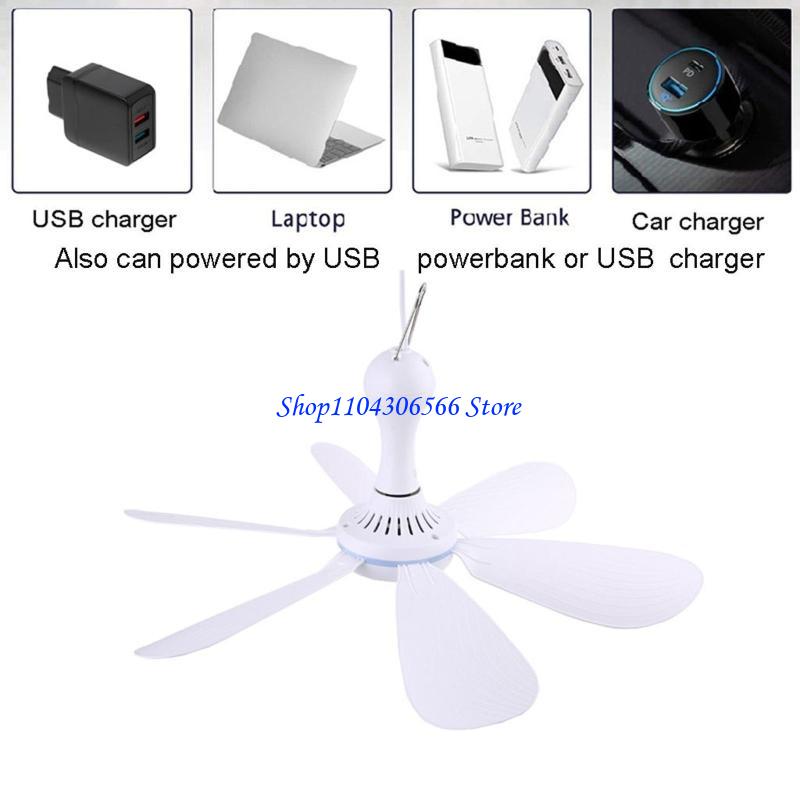 02dd 16.5in ventilatori portatili a baldacchino, ventilatori da soffitto, 5w ventilatori da appendere al gazebo usb per dormitori