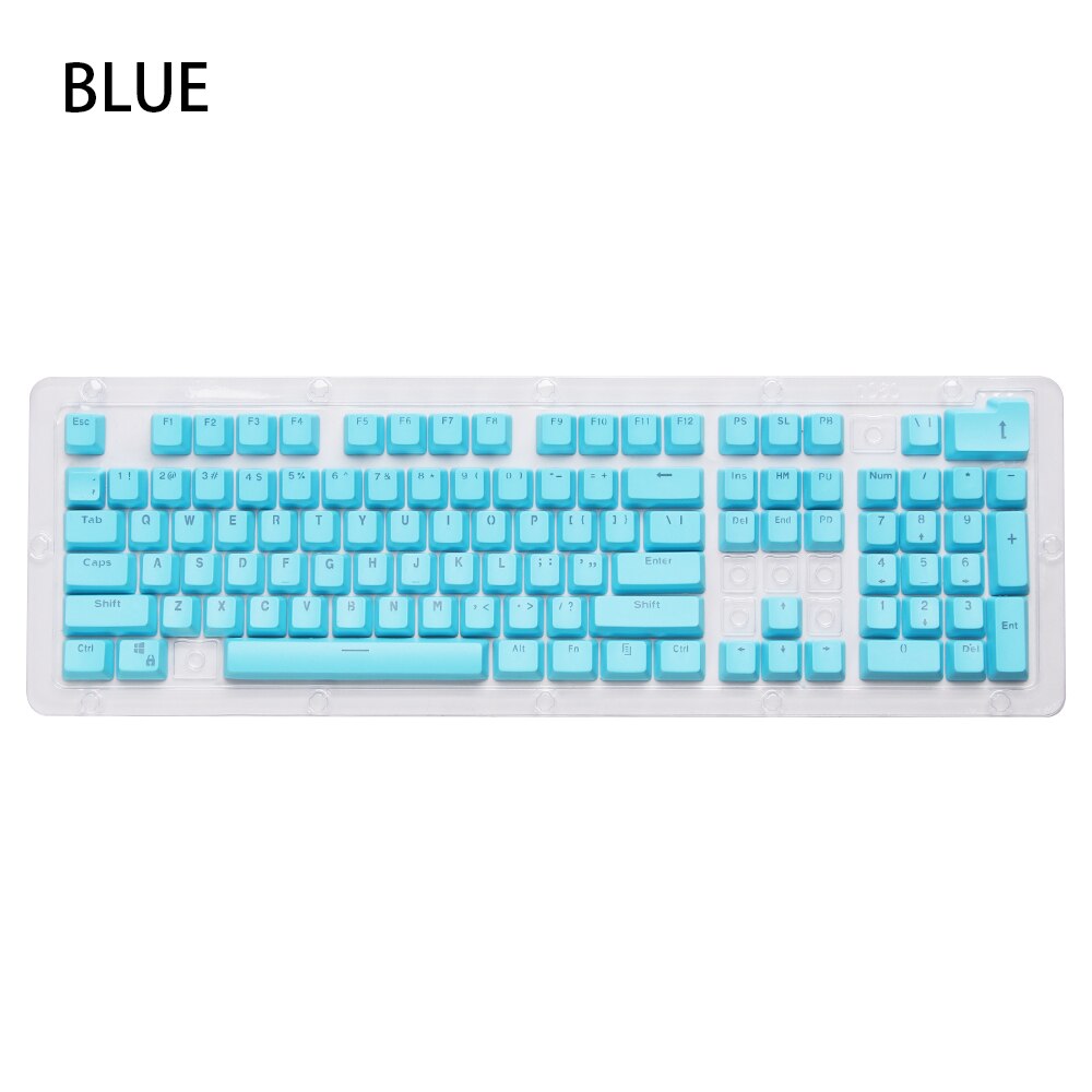 1Set 443*152*30mm Universal PBT 104 Keys Dual-color Backlit Mechanical Keyboard Keycap DIY Keyboard Accessories: Blue