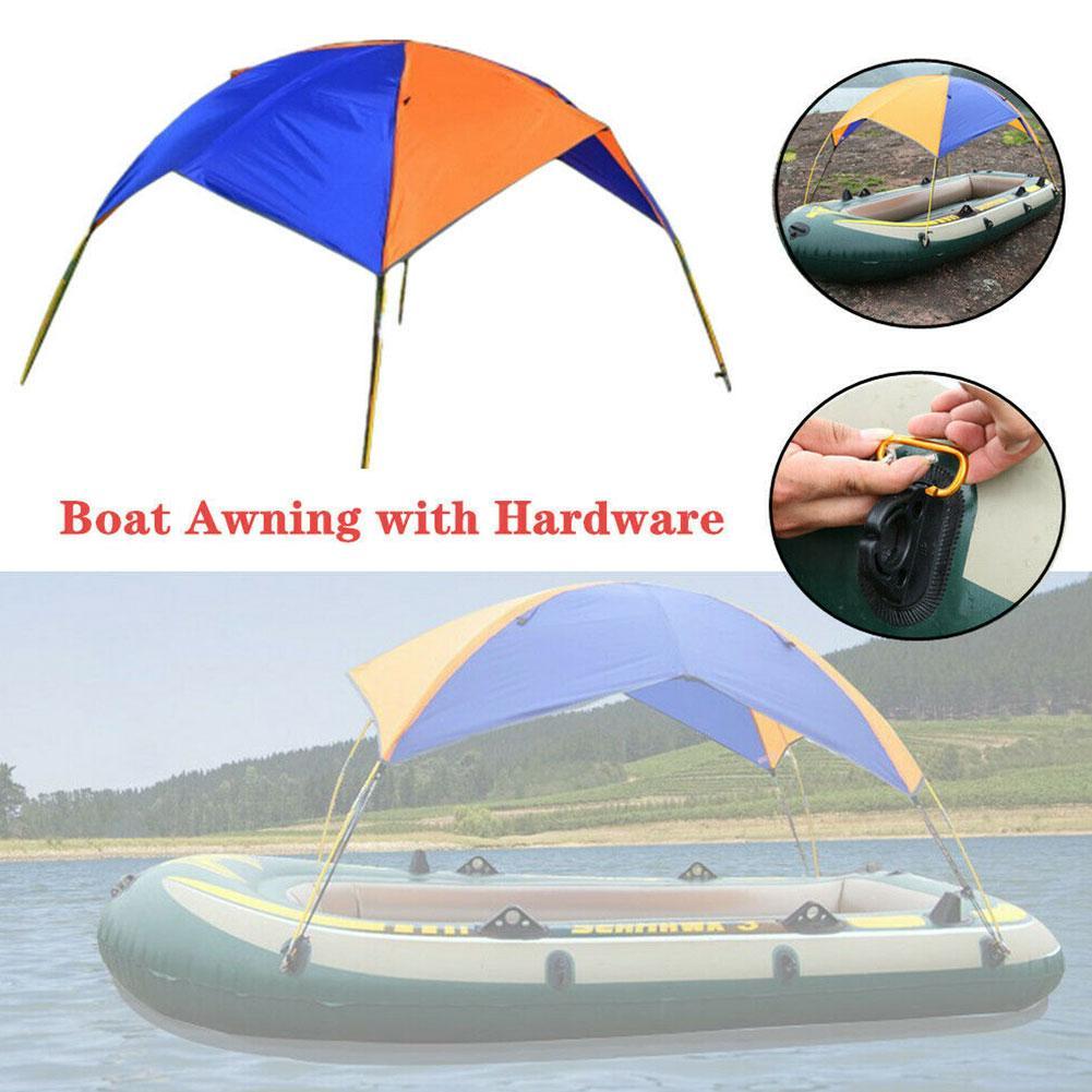 Portable Inflatable Boat Awning Fishing Tent Sun Shade Rain Canopy Sailboat Awning Top Boat Shelter Kayak Kit Accessories