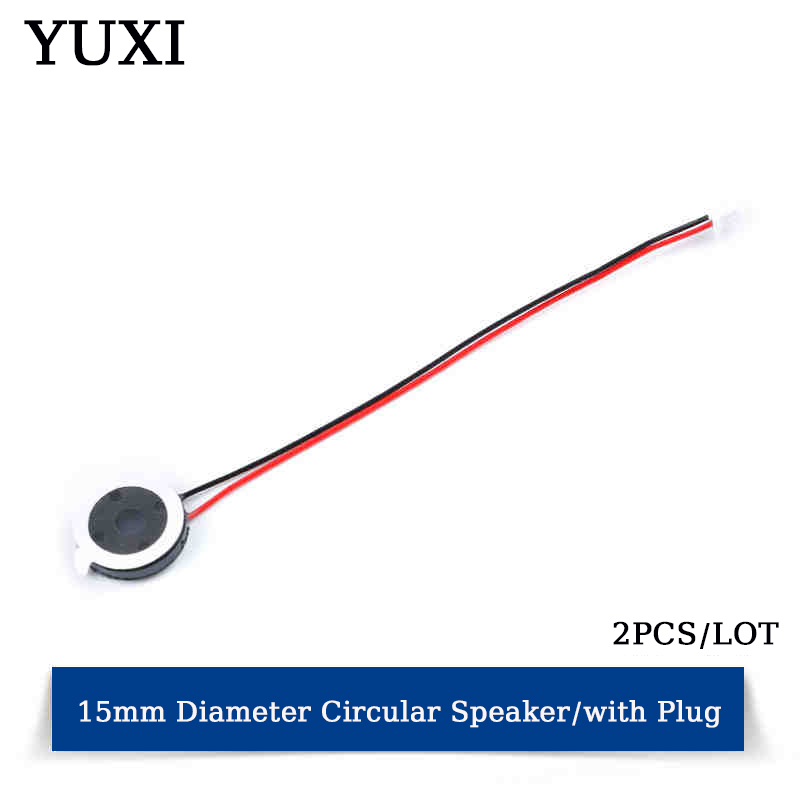 YUXI 2 STKS Ronde Luidspreker 15 MM/18 MM/20 MM Voor 8 Ohm 1 W Luidsprekers Mobiele Telefoon Kleine Luidspreker Audio met Plug 2 P 1.25 MM: Rood