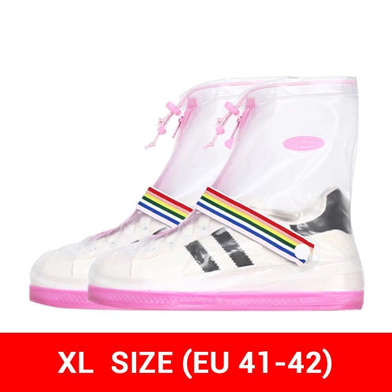Motorrad Regen Schuhe Abdeckungen Motorrad Stiefel Überschuhe Wasserdichte Fahrrad Radfahren Biker Rutschfeste Regendicht Moto Stiefel Reusable: H-188-XL-Pink