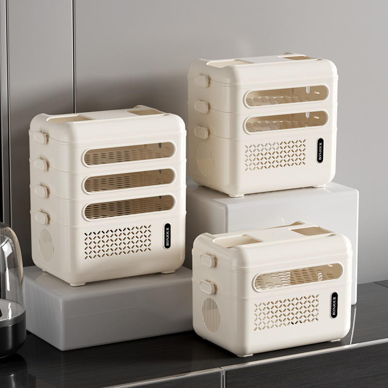 WiFi Router Organizer Box Multi-Functional Storage Shelf with Cable Management Large Capacity for Power Strips Charging Cords