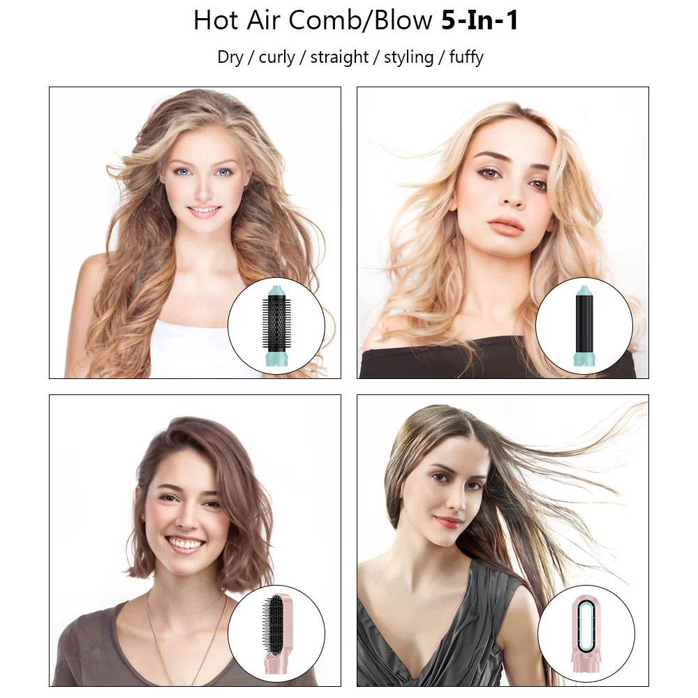 Hoge snelheid 5-in-1 föhn Air Styler Heteluchtborstel Krultang Haarstyler Gereedschap voor Dyson Airwrap met Auto-Wrap Krulspelden