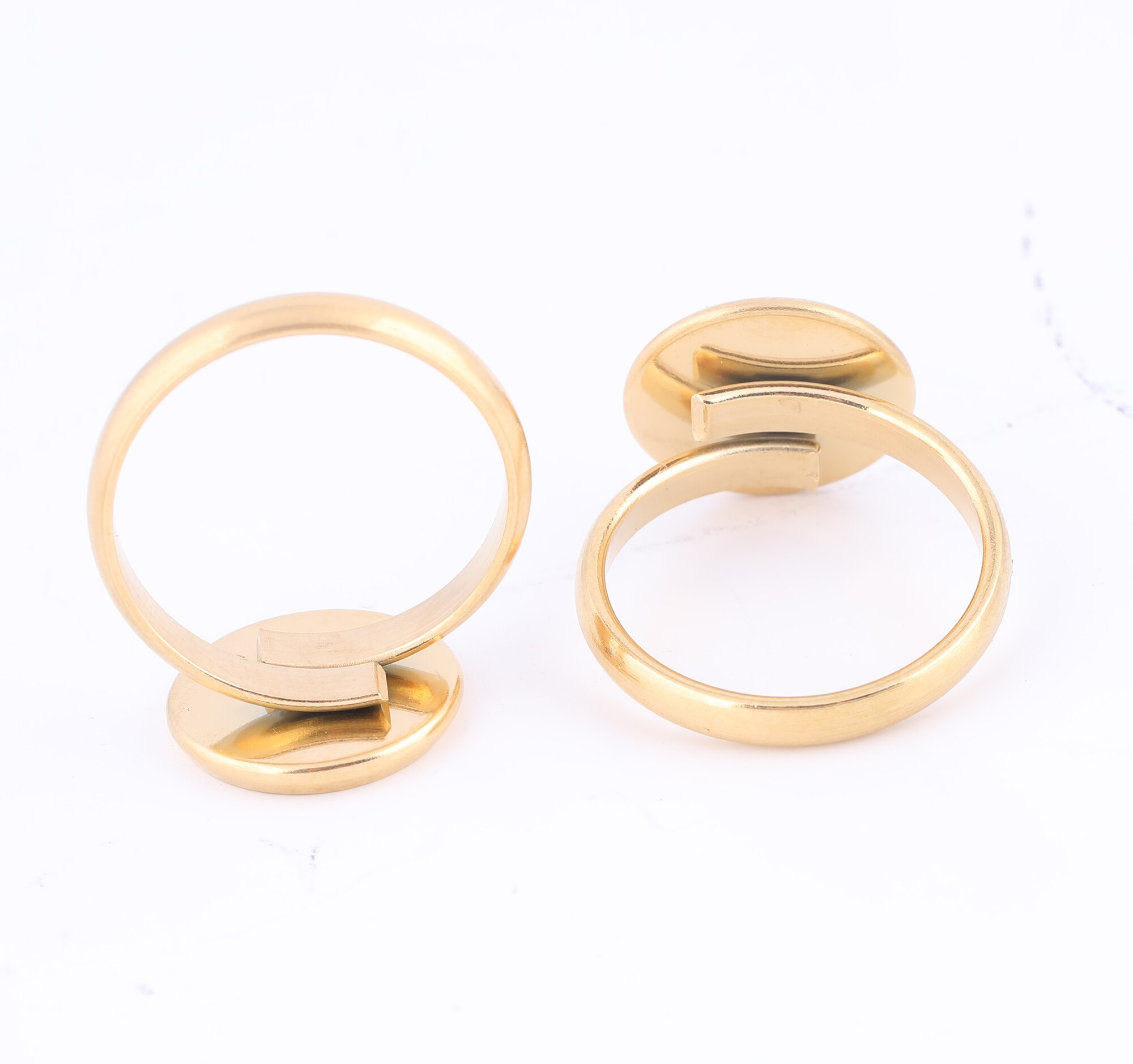 5Stck rostfrei Stahl Gold plattiert einstellbar Cabochon Ring Base Einstellung Leerzeichen Diy Bezels Pro Fingerring Schmuck Herstellung Lieferungen