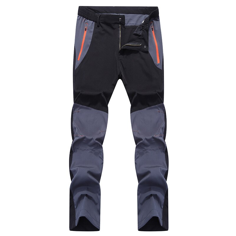 Outdoor Breathable Quick-drying Pantalon Men Waterproof Elastic Summer Wear-resisting Trousers Climbing Hiking Fishing Pants: Black Blue / L
