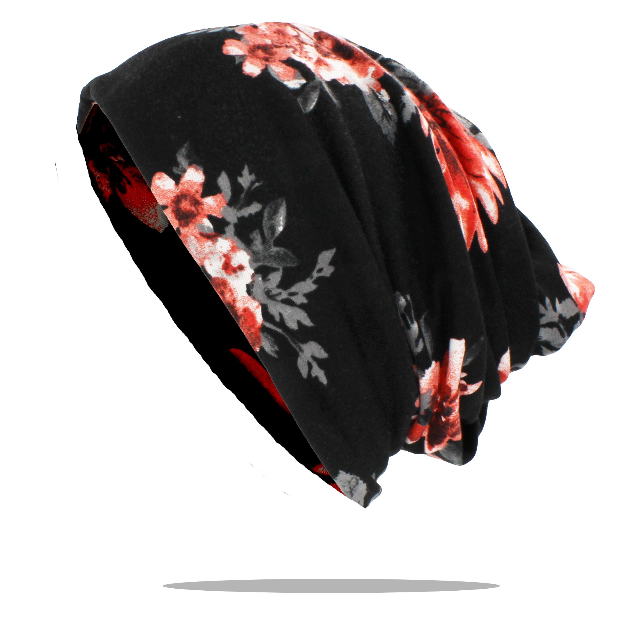 Lovingsha vinter høst kvinner lue blomster tenåring voksne menn multifunksjon tynt skjerf skullies luer jente vintage cap  ht165: 3