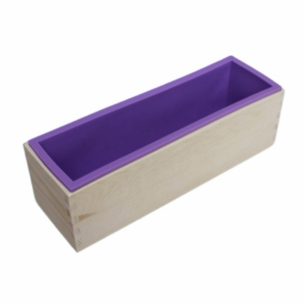 1200ml Silicone Soap Mold Wooden Box Reusable Rectangle Soap Mold Rectangular Shape Flexible Silicone Soap Making Mold: VIOLET/紫罗兰