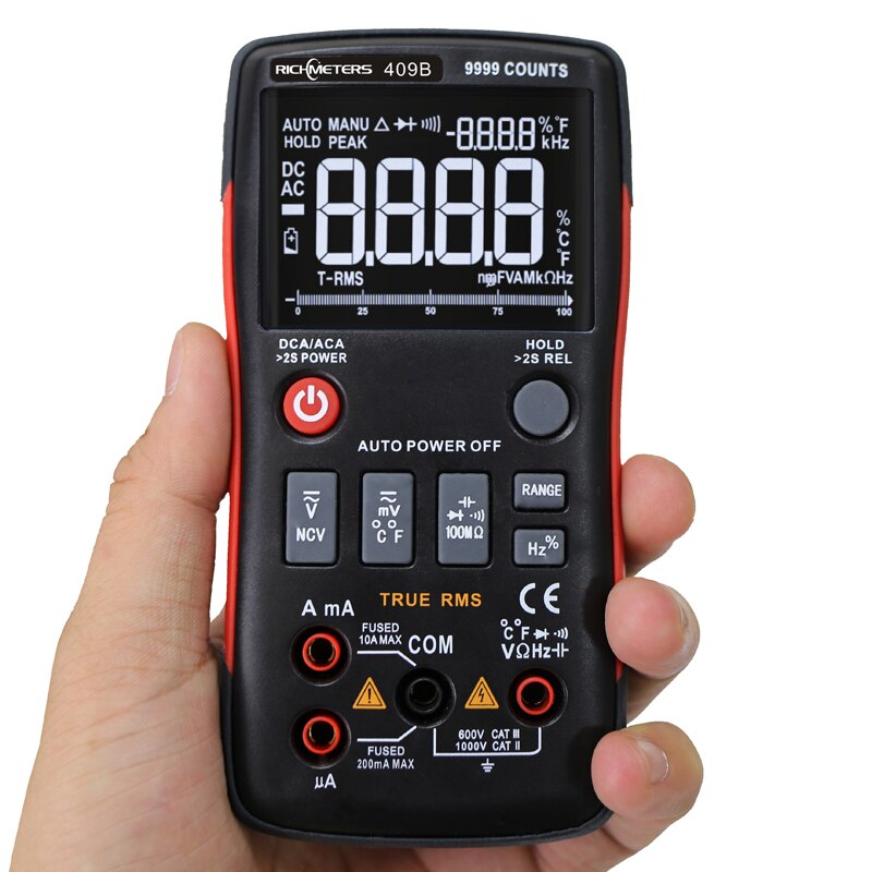 RM409B/RM408B Digital Multimeter Transistor Testers Capacitor True-RMS Tester Automotive Electrical Capacitance Meter Temp Diode