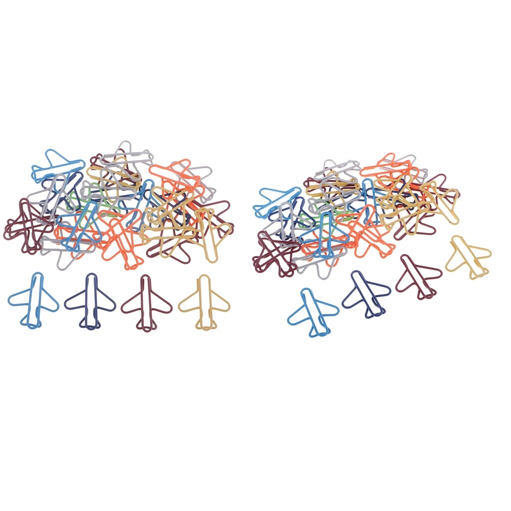 Pack 60 Airplane Paper Clips, Funny Paperclips Desk Accessories for Women, Cute Office Supplies, Office