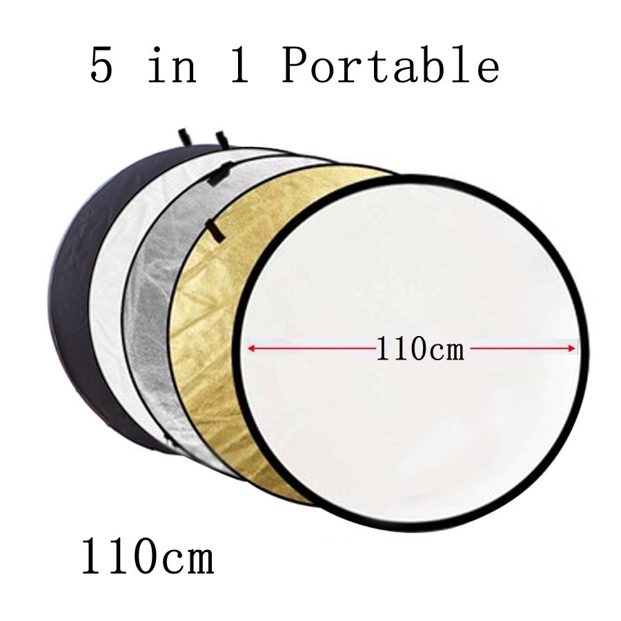 Bizoe 110Cm 5 In 1 Draagbare Inklapbare Light Ronde Fotografie Reflector Voor Studio Multi Photo Disc Outdoor Studio Reflector