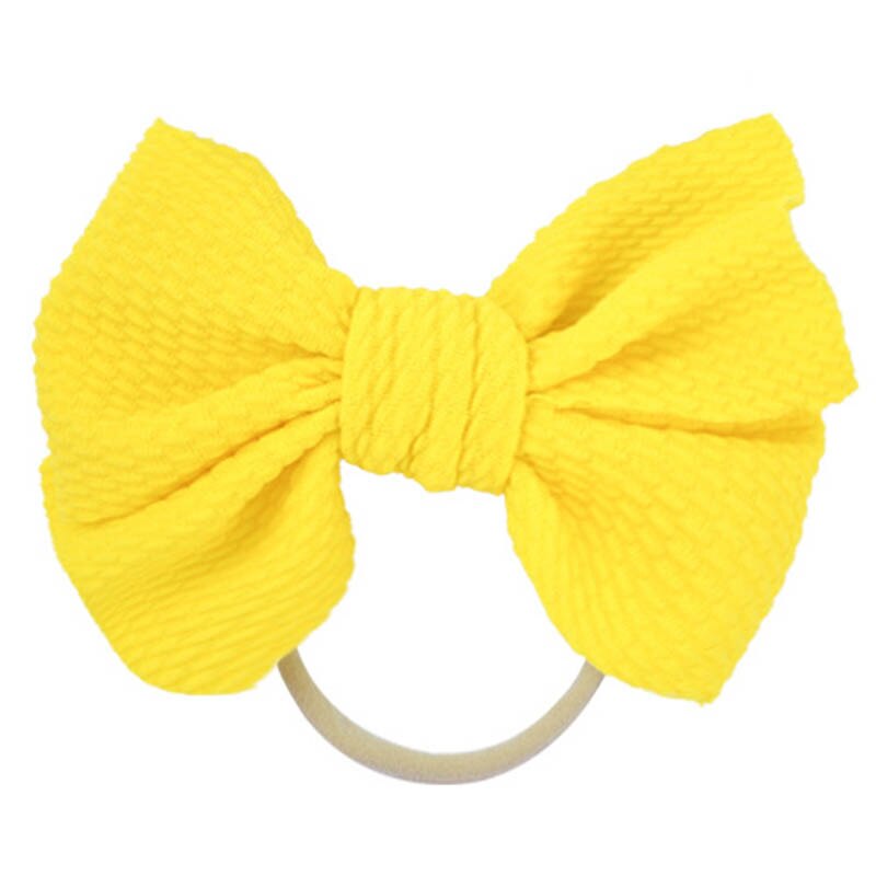 Peuter hoofddoek baby stretch knoop strik meisjes haarband kinderen tulband hoofdband: Geel