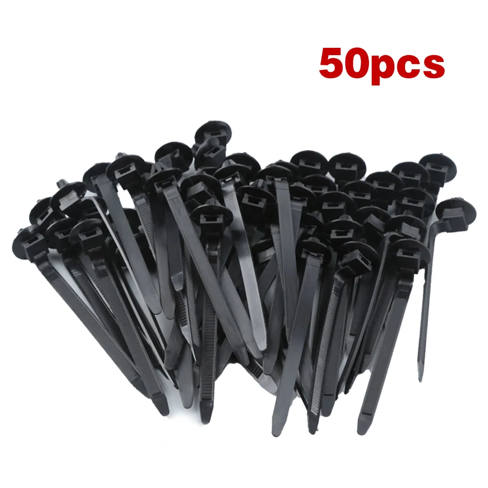 100 SZTUK Opaski kablowe Nylon samochodowy Czarny Push Mount Wiązka przewodów Zapięcie Zaciski kablowe Zarządzanie opaskami kablowymi Organizery przewodów samochodowych: Black