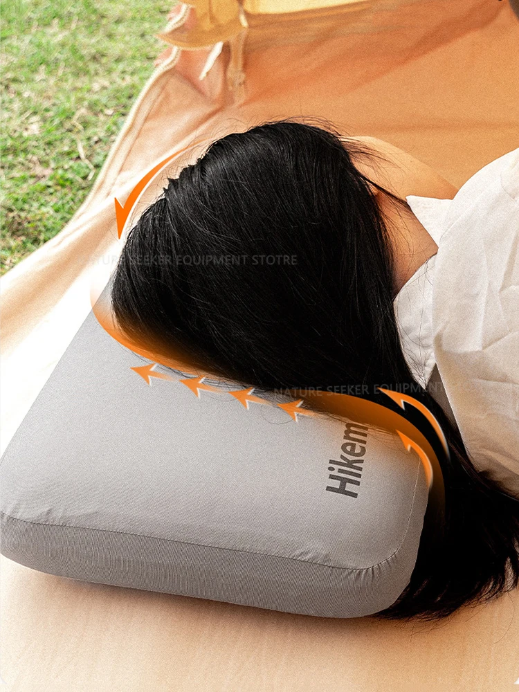 HIEllMAN-Oreiller de camping respirant en mousse à mémoire de forme, équipement de sommeil confortable, équipement de voyage, santé cervicale, oreillers de sieste