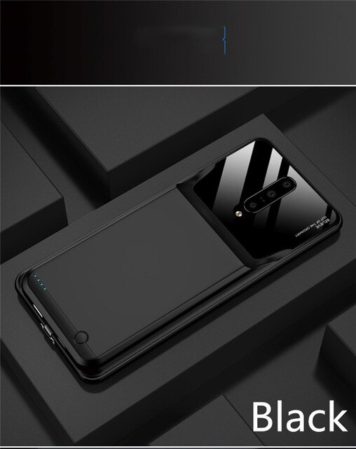 Hstnbveo 6000Mah Power Bank Batterij Case Voor Oneplus 7 Pro Acculader Gevallen Opladen Vermogen Case Voor Oneplus 7 power Bank: Black For 7 Pro