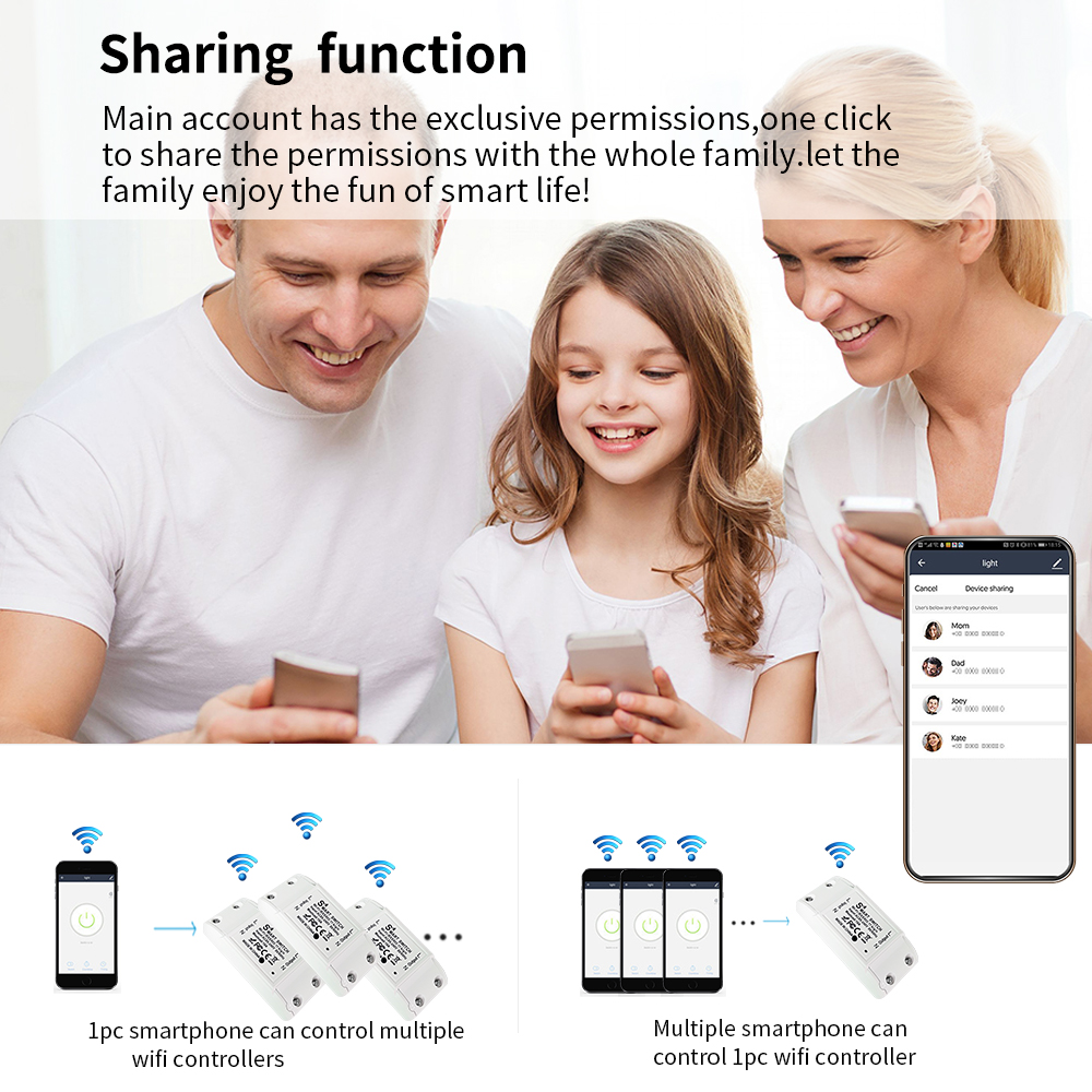 WGHINE CozyLife WiFi accorto interruttore modulo interruttore automatico 10A interruttori della luce temporizzati senza fili supporto Alexa Siri Google Alice