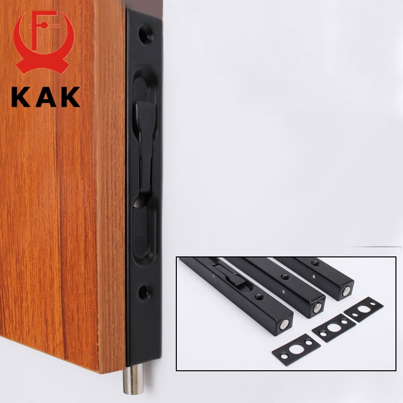 KAK Stainless Steel Hidden Door Bolt Security Guard Door Latch 4/6/8/10 inch Sliding Door Lock Bathroom Bolt Dust Proof Hardware