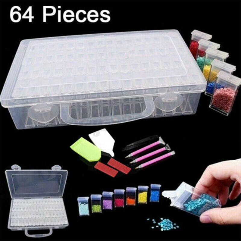 64 Grids Diamond Embroidery Storage Box 5D Diamond Painting Organizer Case