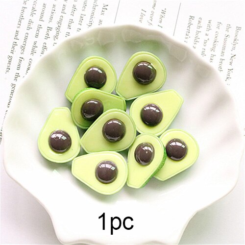 Happy Monkey 10pcs Fruit Slime Addition Resin Orange Avocado Charms DIY Kit Decor Filler for Clear Crunchy Slime Clay Toy: 1pc A