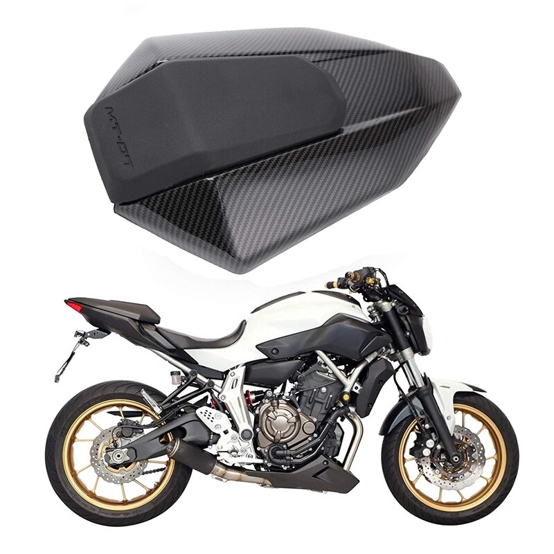 De la motocicleta cubierta para el asiento trasero carenado cola para Yamaha FZ-07 MT-07: Black carbon fiber 