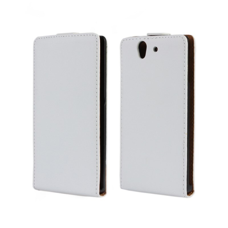 Clamshell telefon cover læder taske til sony xperia z  c6602 c6603 magnetisk adsorptionsspænde hylster flip coevr cover: Hvid / Kasse og glasfilm