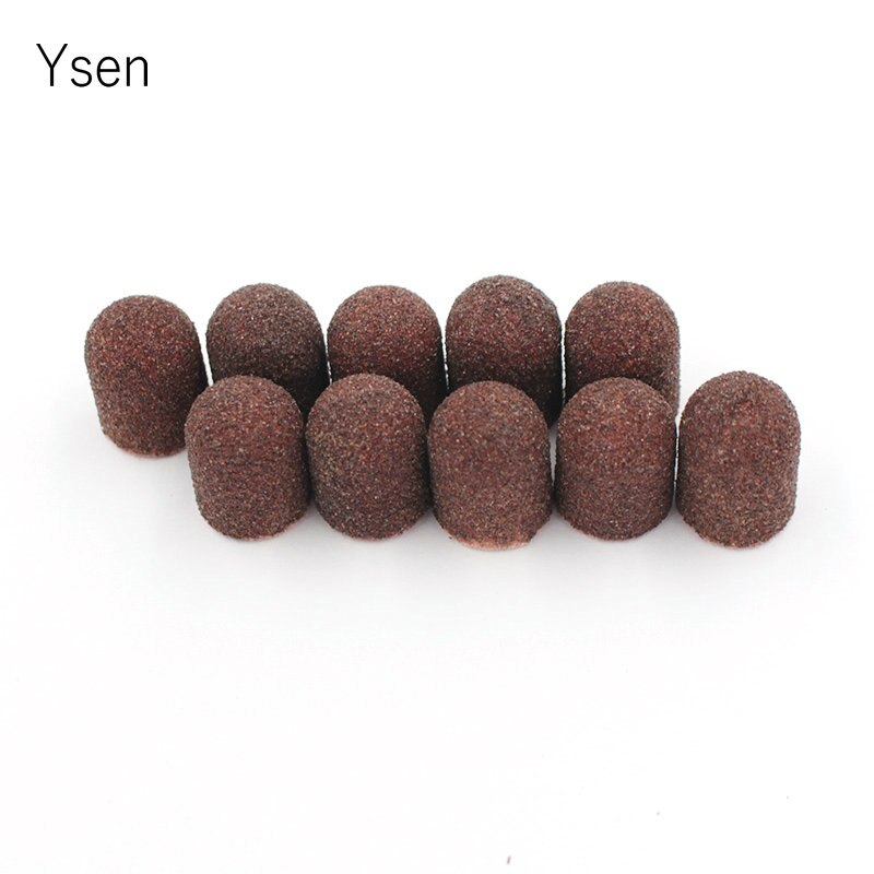 13*19mm Rubber Mandrel Grip 10pcs Sanding Bands Block Caps Nail Drill Accessories Electric Manicure Pedicure Tools