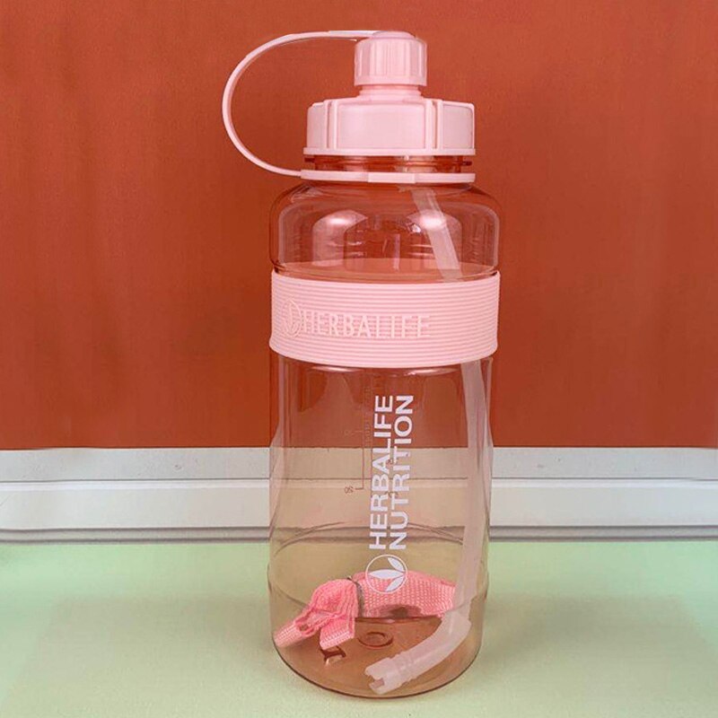 Outlet Pirce 600Ml/1000Ml Herbalife Voeding Plastic Sport Water Fles Met Stro: pink3 1000ML
