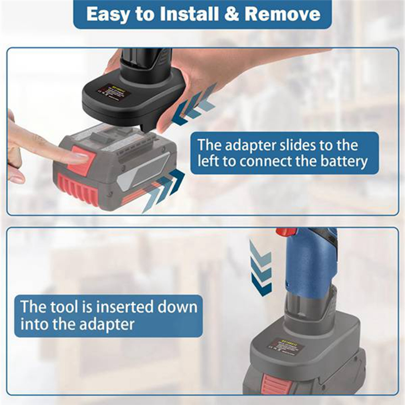 BHBD-Li- Akku-Elektrowerkzeuge für 18-V-Akku-Adapter, umwandelbar in einen 12-V-Akku-Adapter für