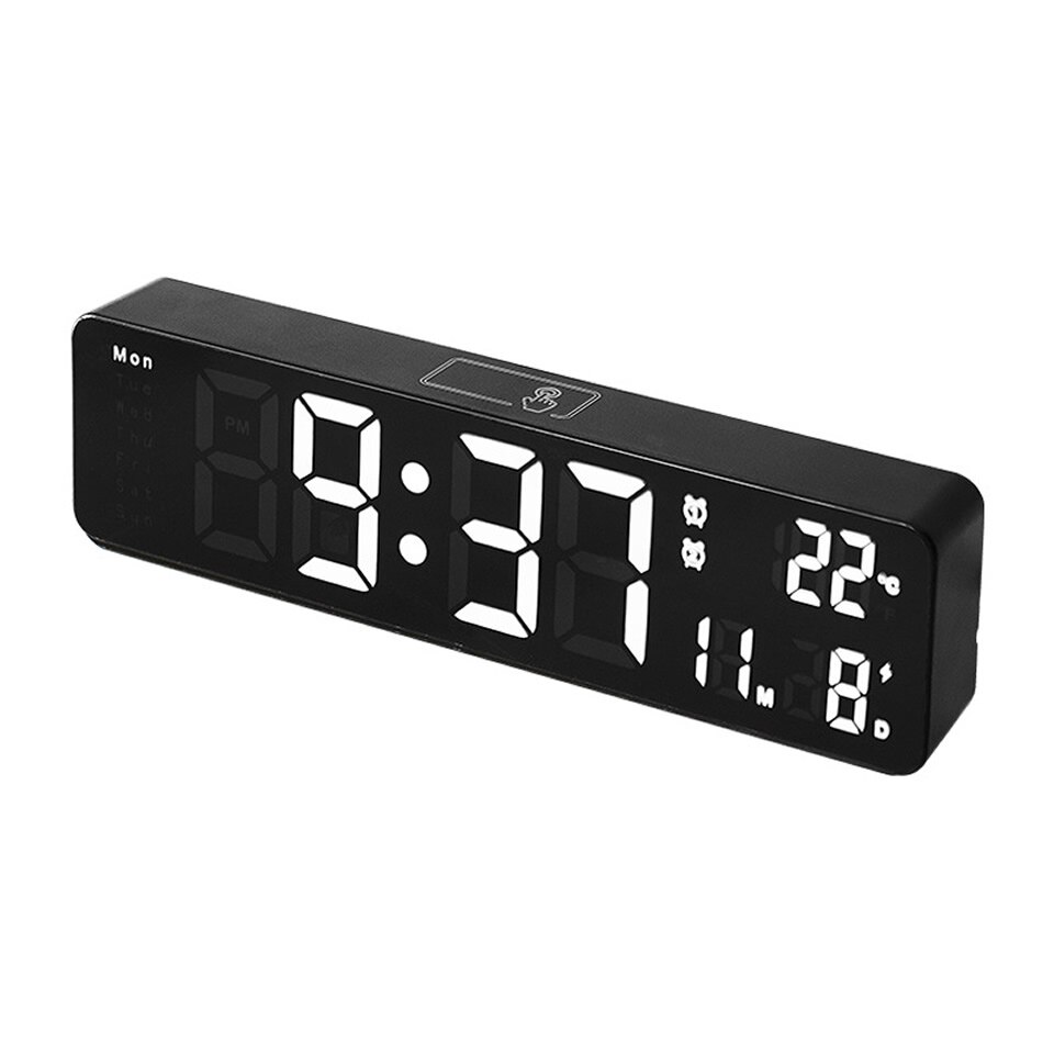 Large Screen LED Digital Alarm Clock Luminous Desktop Timer Temperature Display Alarm Clock with Music LED Desktop Digital Clock