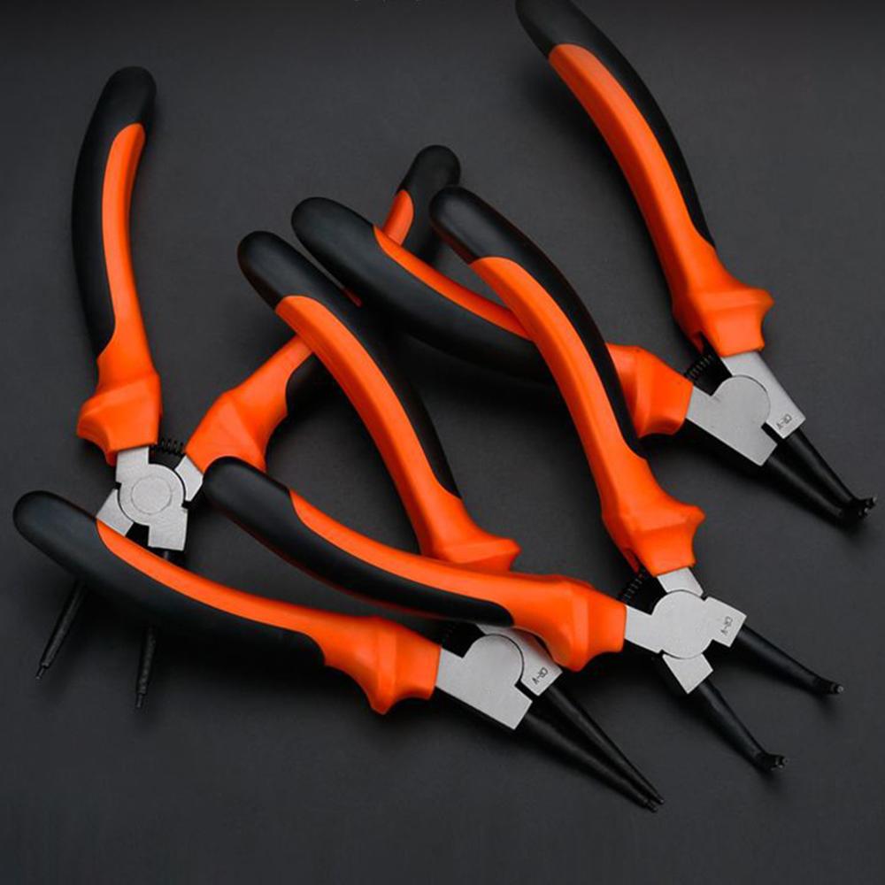 Portable Multifunctional Internal External Retaining Clip Circlip Pliers Crimp Tool Snap Ring Bent Straight Practical Hand Tool