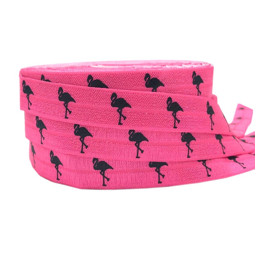 5 yards 16mm hawaii flamingo tryckt vik över elastisk tejp ananas fiende handgjorda tillbehör gör det själv hår slips pannband leverantör: P694