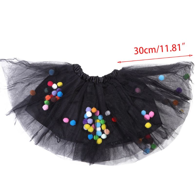 Kids Meisjes Ballet Gelaagde Fluffy Tulle Tutu Rok Met Regenboog Pom Pom Bladerdeeg Bal Meisje Tutu Rok Kids Kleding Prinses kleding