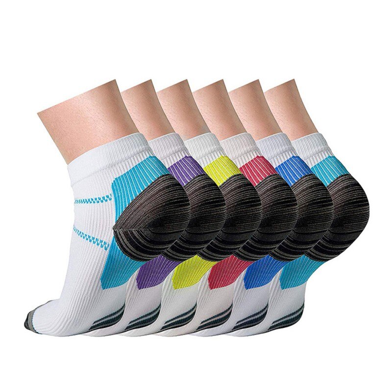 7 Pairs Sport Sokken Compressie Sokken Anti-Vermoeidheid Ademend Fasciitis Plantaris Hiel Arch Pijnstillende Sokken