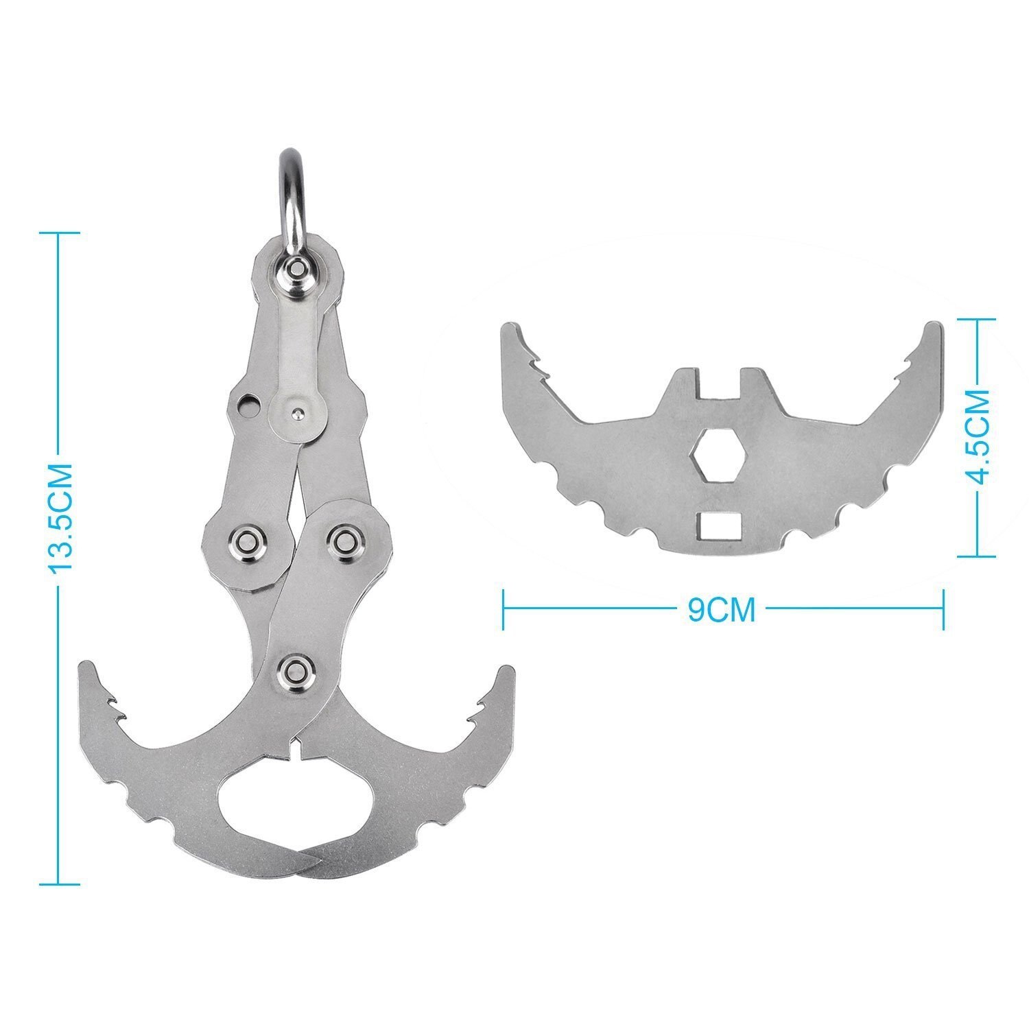 Rock Climbing Outdoor Stainless Steel Portable Grappling Hook Foldable Strong 2-in-1 Harness Gravity Hook Hiking Multifunctional