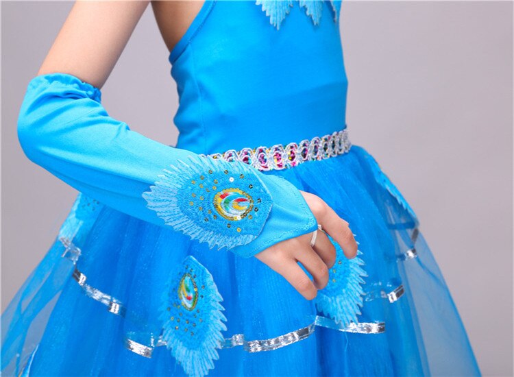 Nuevos niños Dai trajes de baile niñas trajes niñas Pavo Real baile nacional chino trajes niñas danza nacional
