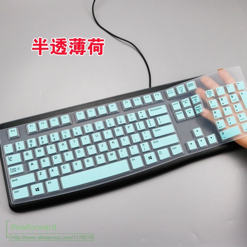 Dust Cover Film Silicone Dustproof mechanical Wireless Desktop For Logitech MK120 K120 keyboard Cover Protector: whiteblue