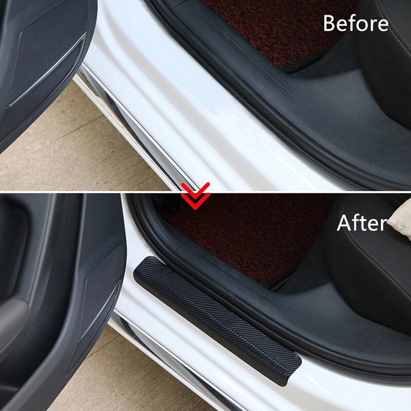 4 Stuks Waterdichte Carbon Sticker Beschermende Voor Skoda Renault Mitsubishi Opel Mazda Toyota Golf Bmw Auto Accessoires