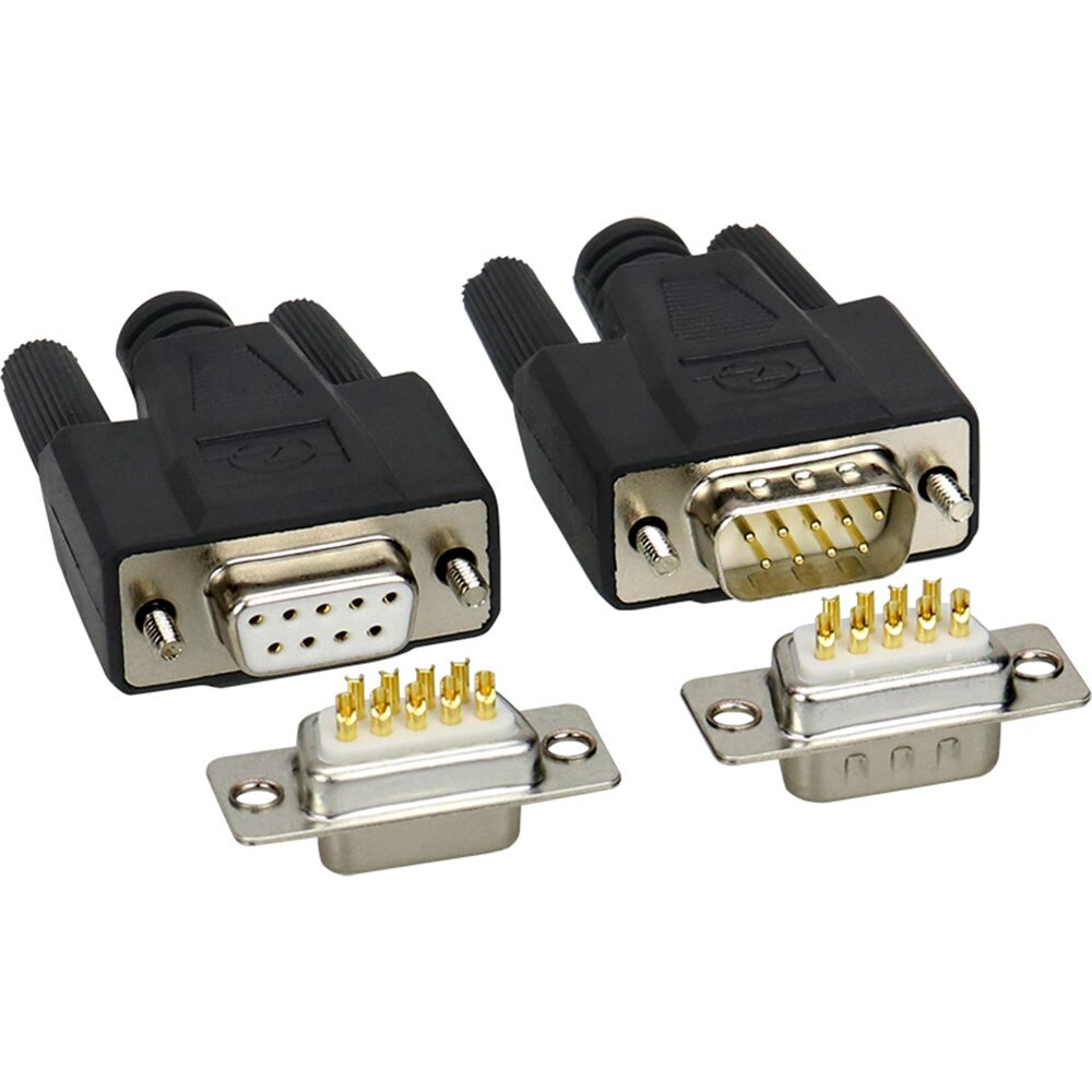 DB9 Lassen Connectors Pvc Shell Kit Mannelijke Plug/Vrouwelijke Socket RS232 9 Pin Seriële Poort Connector RS485 RS422 Com d-SUB9 Adapters