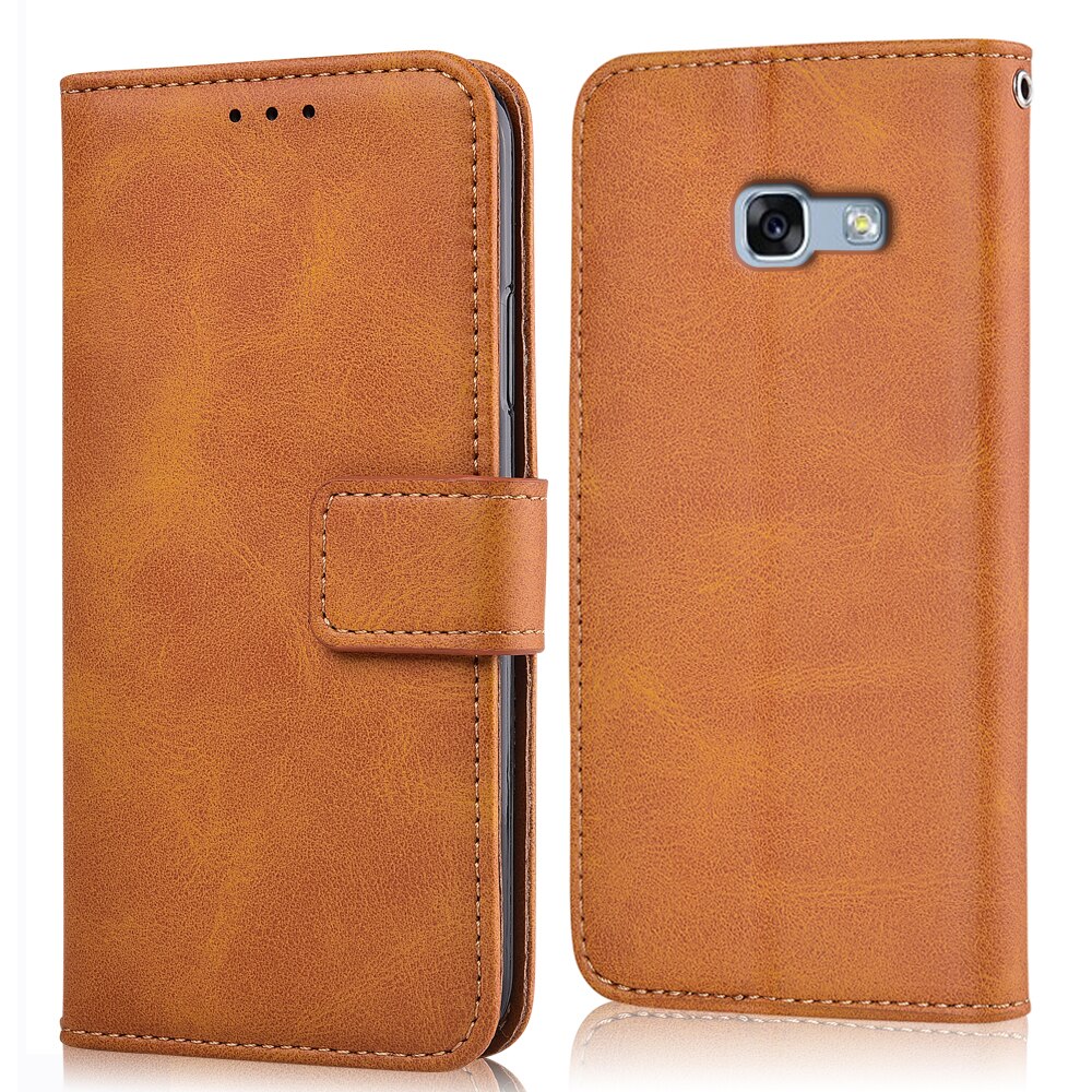 Para Samsung Galaxy A5 A520 A520F SM-A520F la cubierta Galaxy A5 cubierta Flip Wallet Case para Samsung A5 A52017: niu-Yellow